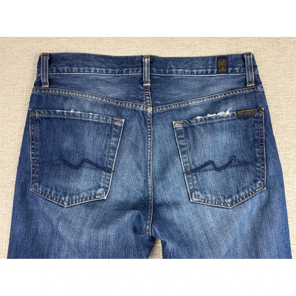 7 For All Mankind Slimmy Mens 31x31 Blue Medium Wash Slim Straight Leg Jeans